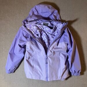 Eddie Bauer Lightweight 2-In-1 Fleece Girls Jacket Purple Size  XS (5/6) Hooded